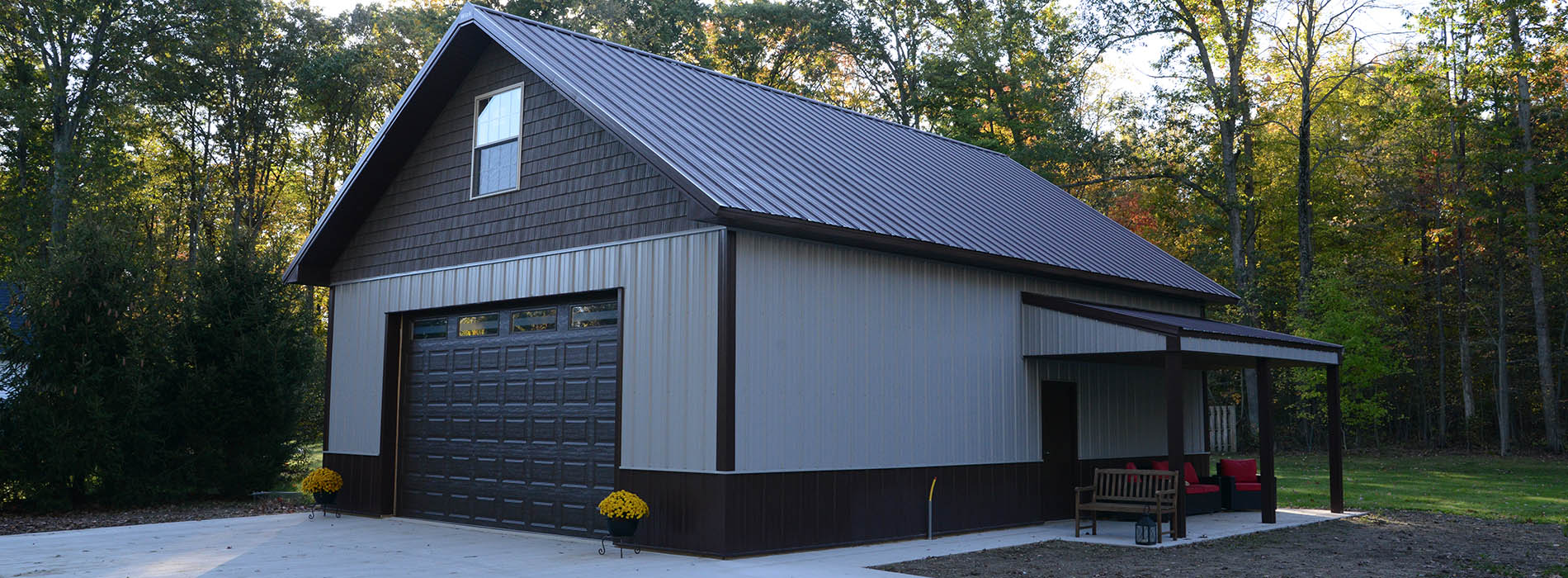 Suburban Pole Barn Garages and Sheds